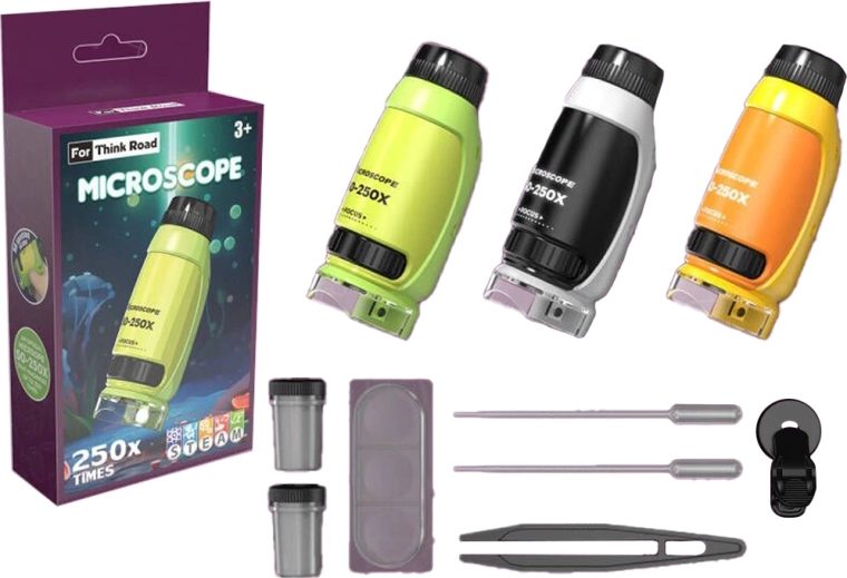 Microscope de poche portable Sparkys pour enfants 250× - 1 pièce