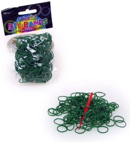 Lot d’élastiques pour tisser des bijoux – vert foncé (250 pcs)