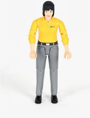 Bruder Bworld figurine femme – t-shirt jaune, pantalon gris