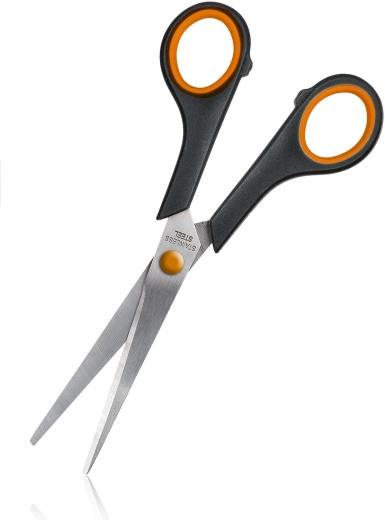 Ciseaux en acier inoxydable 17 cm orange-noir