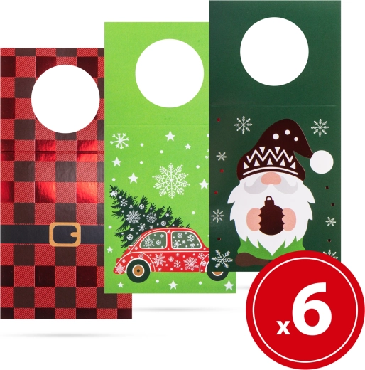 Cartes de vœux de Noël pour bouteille, 6 pièces
