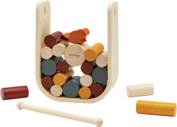 PlanToys barrage de castor – jeu d’équilibre en bois