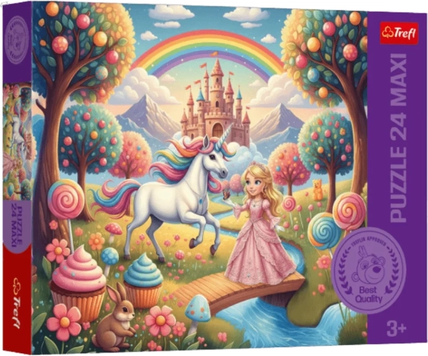 Puzzle Trefl Princesse et licorne maxi 24 pièces