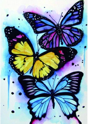 Peinture au diamant – papillons colorés 30 × 40 cm