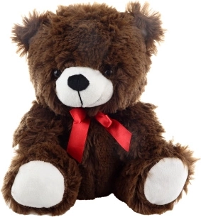 Ourson en peluche avec ruban rouge 25 cm