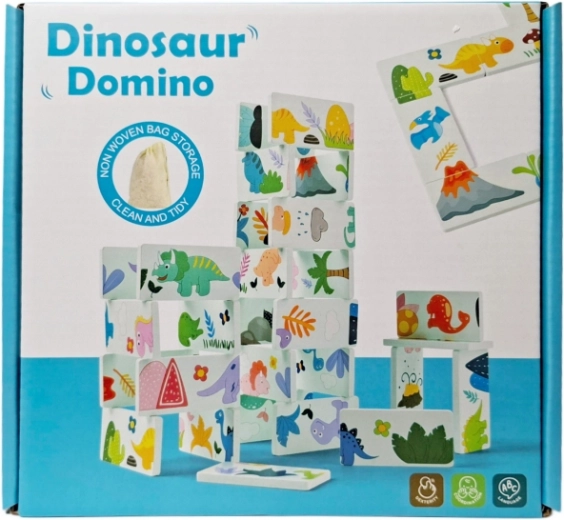 Domino en bois – dinosaures
