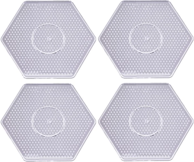 Gabarit pour perles à repasser – plaque hexagonale (4 pcs)