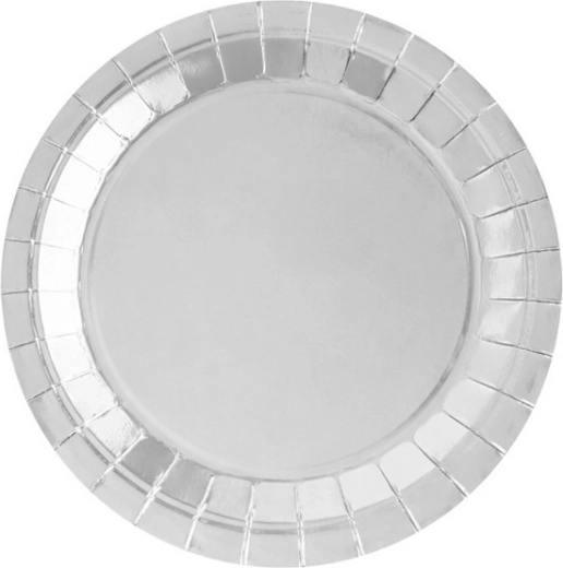 Assiettes en papier argentées - 8 pièces
