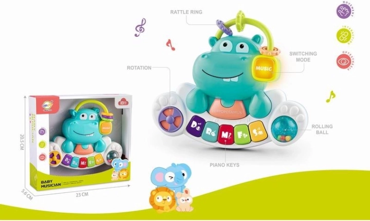 Petit piano pour enfants Hippopotame