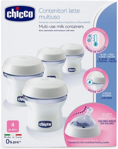 Pots de conservation pour lait maternel Chicco Natural Feeling 4 pcs