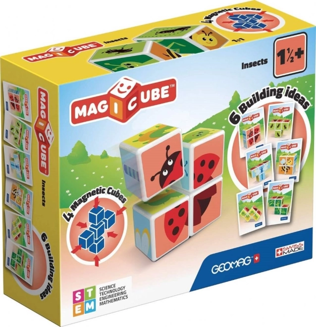 Geomag Magicube Insectes – cubes magnétiques avec cartes (7 pièces)