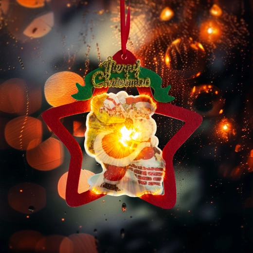Décoration LED pour fenêtre Saint-Nicolas avec lumière blanche chaude