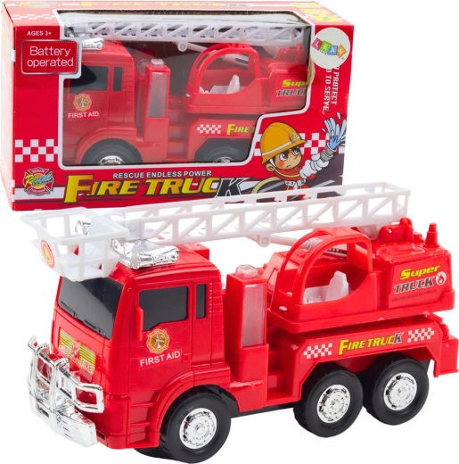 Camion de pompiers avec échelle mobile, lumières et sons