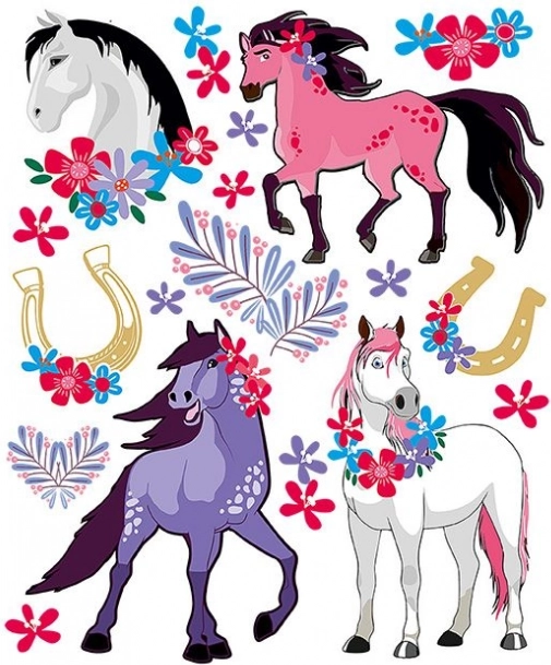 Images thermocollants chevaux – grande planche 20 × 30 cm