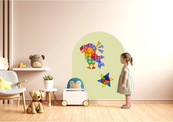 Film mural magnétique Cleverclixx Soft Olive 95 × 75 cm