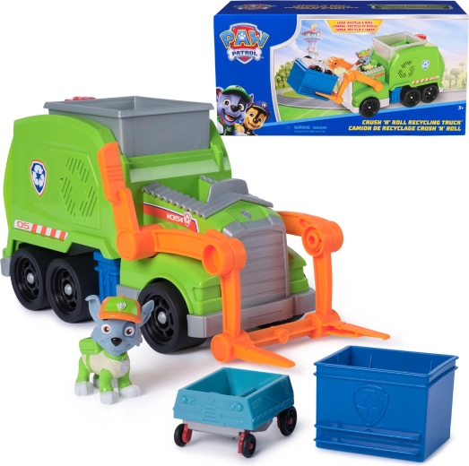 Paw Patrol camion de recyclage Crush ’N’ Roll avec figurine de Rocky éco