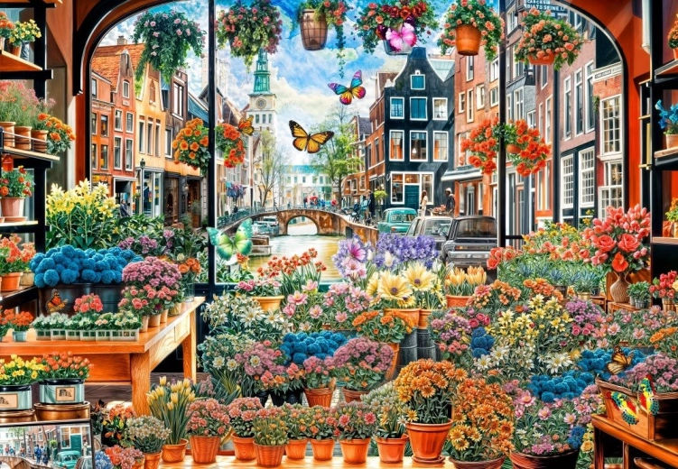Puzzle Le secret fleuri d’Amsterdam 1000 pièces