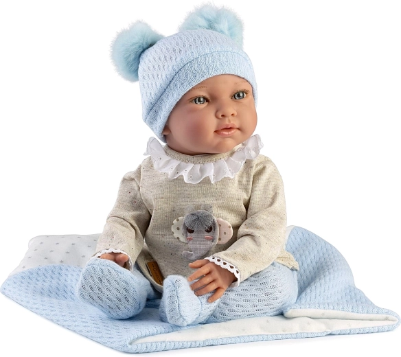 Guca Marc, poupée bébé réaliste lestée avec sons et corps souple en tissu, 42 cm