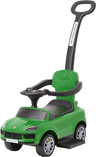 Milly Mally Porsche Cayenne porteur pour enfants avec barre de poussée, vert