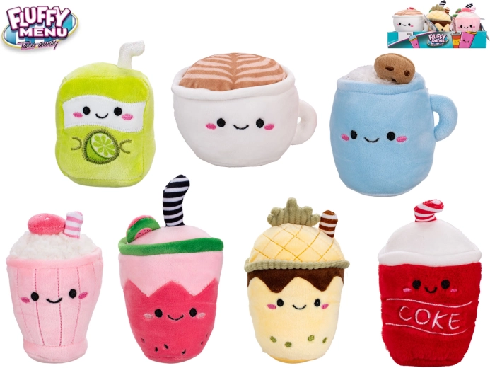 Fluffy Menu boisson en peluche – adorable mini jouet de poche