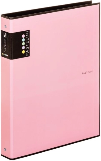 Classeur A4 PASTELINI rose, 4 anneaux laminé
