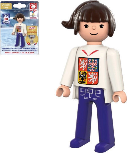 EFKO Igráček supportrice du Championnat du monde de hockey 2024 figurine en maillot blanc