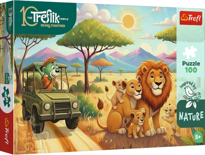 Puzzle 100 pièces – lions – RODZINA TREFLIKÓW – Trefl