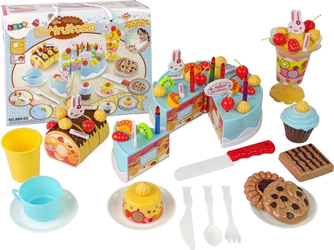 Set de douceurs à scratch – gâteau et biscuits avec décorations