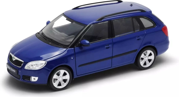 Welly Škoda Fabia Combi II 2009 bleue – modèle de voiture en métal 1:24