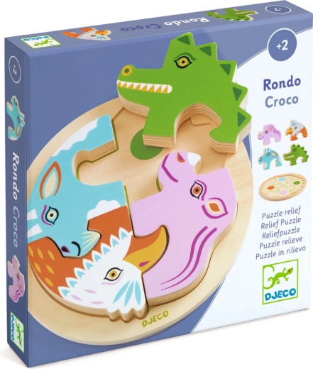 DJECO puzzle d’encastrement en bois Rondo Croco