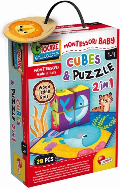 Cubes et puzzles en bois Montessori avec animaux