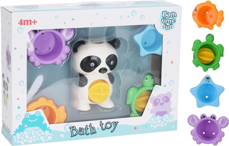 Jouet de bain panda avec gobelets et accessoires