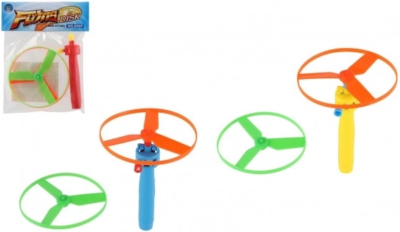 Hélices à lancer avec lanceur, plastique, diamètre 9 cm, 2 couleurs