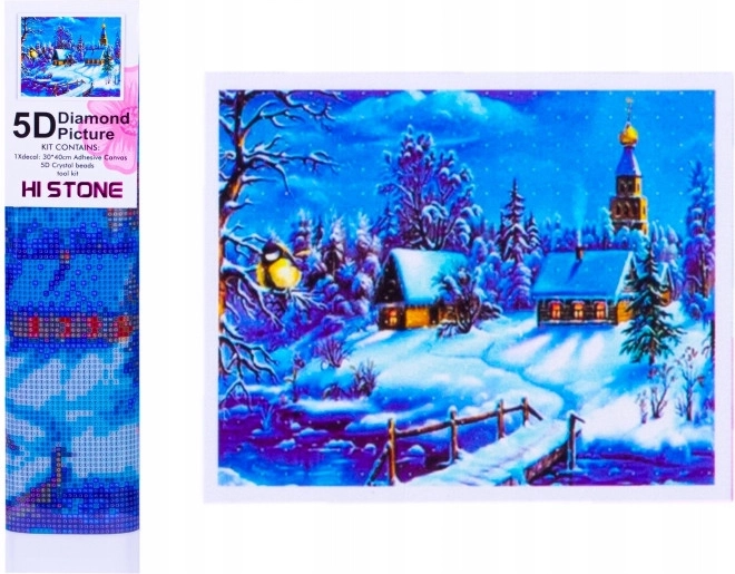 Norimpex peinture diamant hiver dans une petite ville 30 × 40 cm