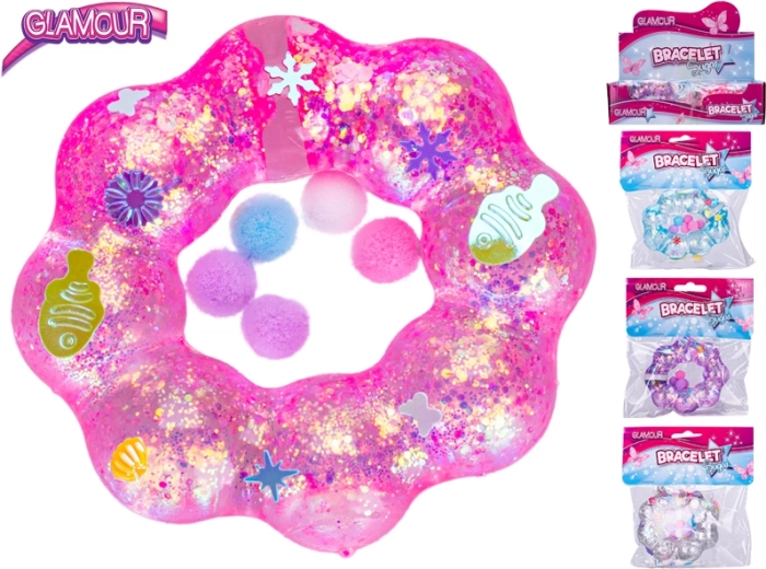 Bracelet stretch Glamour à paillettes 8,5 cm