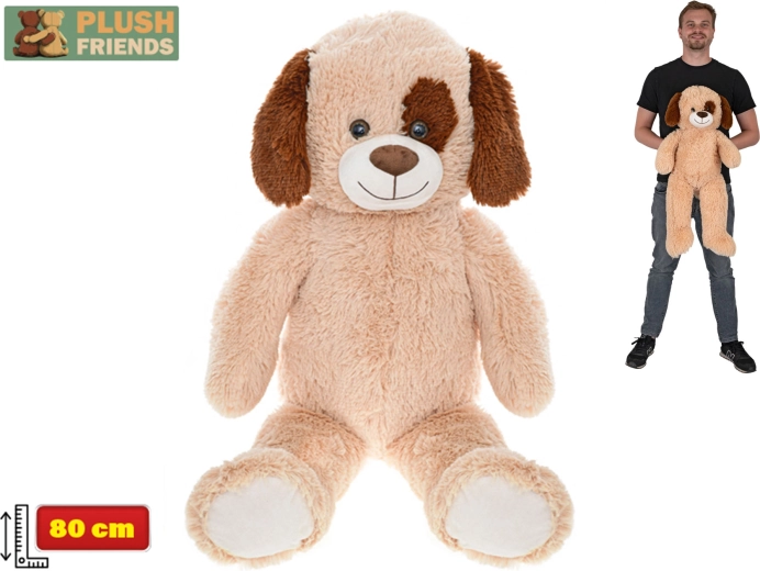 Chien en peluche Plush Friends 80 cm brun clair