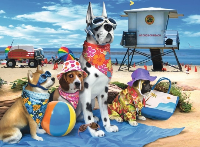 Ravensburger puzzle Interdiction des chiens sur la plage XXL 100 pièces
