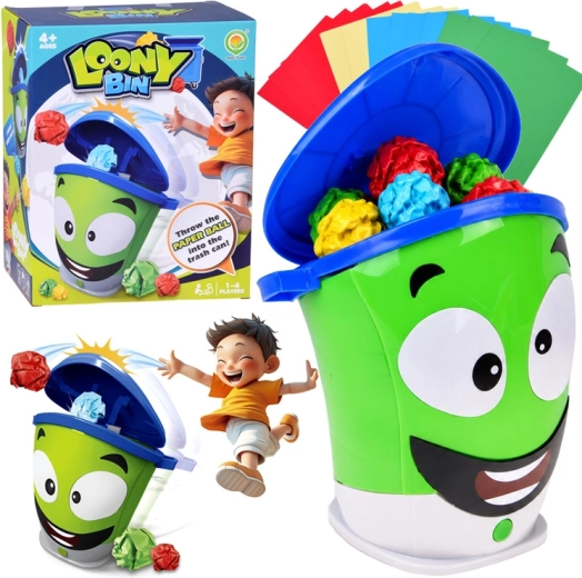 Jeu d’adresse La poubelle fugueuse avec des boules en papier