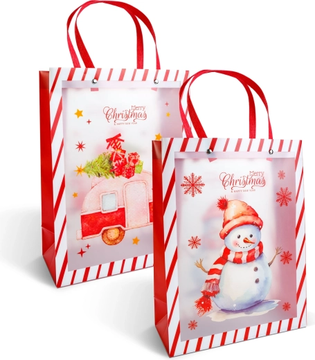 Sac cadeau de Noël avec côtés transparents - 1 pièce
