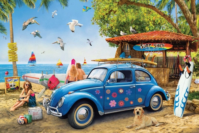 Puzzle Eurographics VW Coccinelle et Surfeurs 1000 pièces