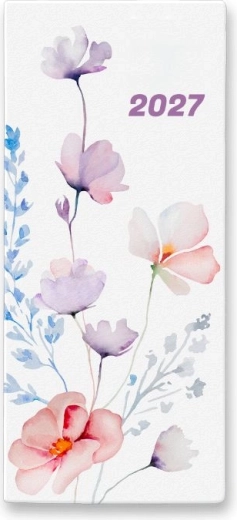 Agenda mensuel Flowers 2027 avec couverture PVC