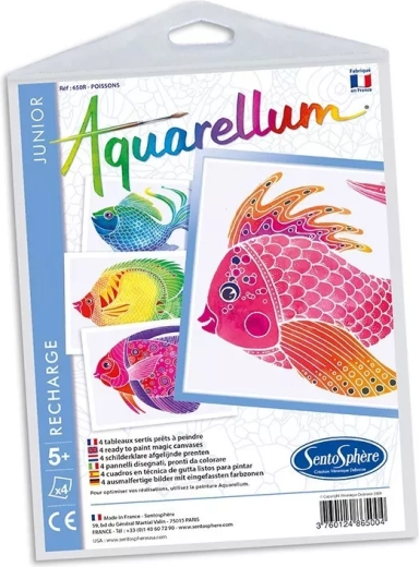Sentosphère – kit d’images à peindre à l’aquarelle junior poissons