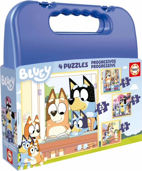 Puzzle en valisette Bluey 4-en-1