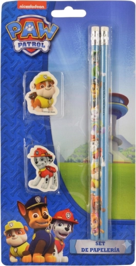 Set de papeterie Pat’ Patrouille – 2 crayons et 2 gommes