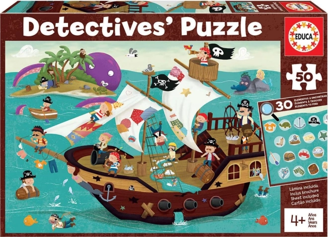 Educa puzzle détective Navire pirate 50 pièces