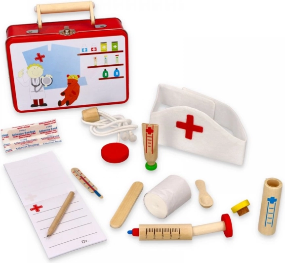 Ensemble médical pour enfants Woody dans une mallette métallique