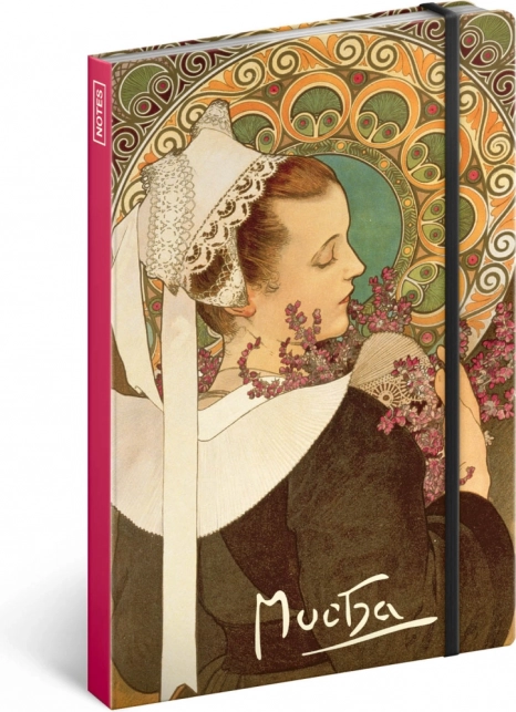 Bloc-notes Alfons Mucha – Bruyère, non ligné 13 × 21 cm