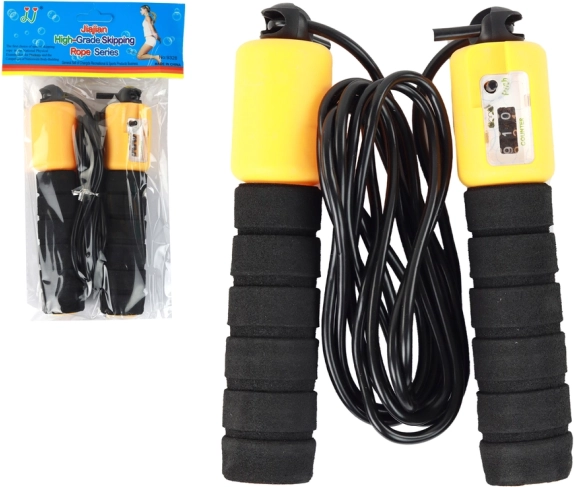 Corde à Sauter Noir-Orange avec Compteur Fitness