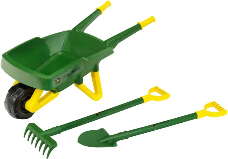 Set de jardin pour enfants John Deere avec brouette, pelle et râteau