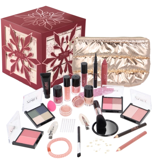Calendrier de l’Avent cosmétique Snowflake Puzzle de couleur rouge cerise